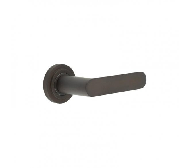 Burlington BUR25 Kensington Door Handle On Chamfered Rose - Dark Bronze