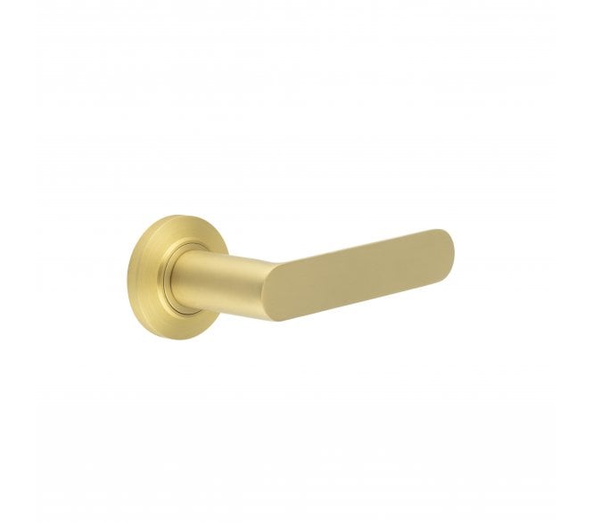 Burlington BUR25 Kensington Door Handle On Chamfered Rose - Satin Brass