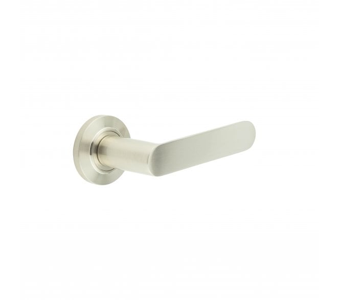 Burlington BUR25 Kensington Door Handle On Chamfered Rose - Satin Nickel