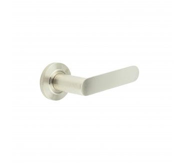 Burlington BUR25 Kensington Door Handle On Chamfered Rose - Satin Nickel