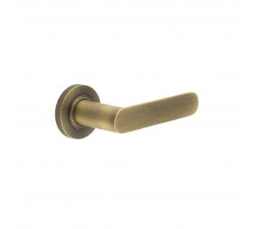 Burlington BUR25 Kensington Door Handle On Knurled Rose - Antique Brass