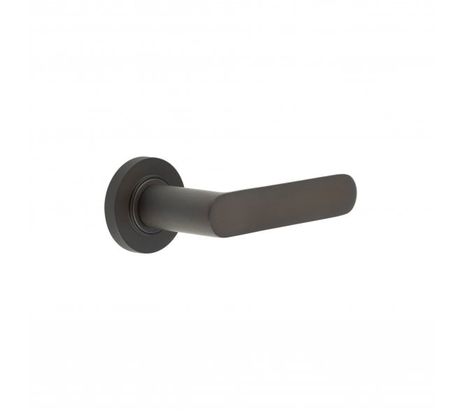 Burlington BUR25 Kensington Door Handle On Knurled Rose - Dark Bronze