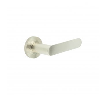 Burlington BUR25 Kensington Door Handle On Knurled Rose - Satin Nickel