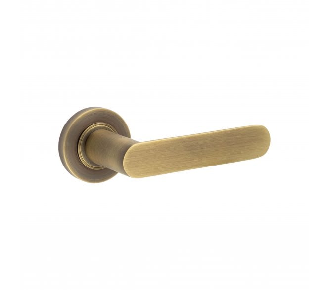 Burlington BUR25 Kensington Door Handle On Plain Rose - Antique Brass