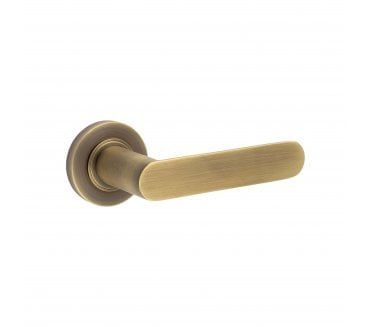 Burlington BUR25 Kensington Door Handle On Plain Rose - Antique Brass