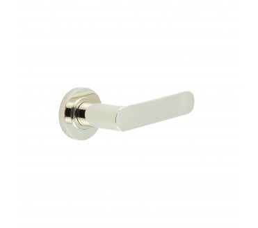 Burlington BUR25 Kensington Door Handle On Plain Rose - Polished Nickel