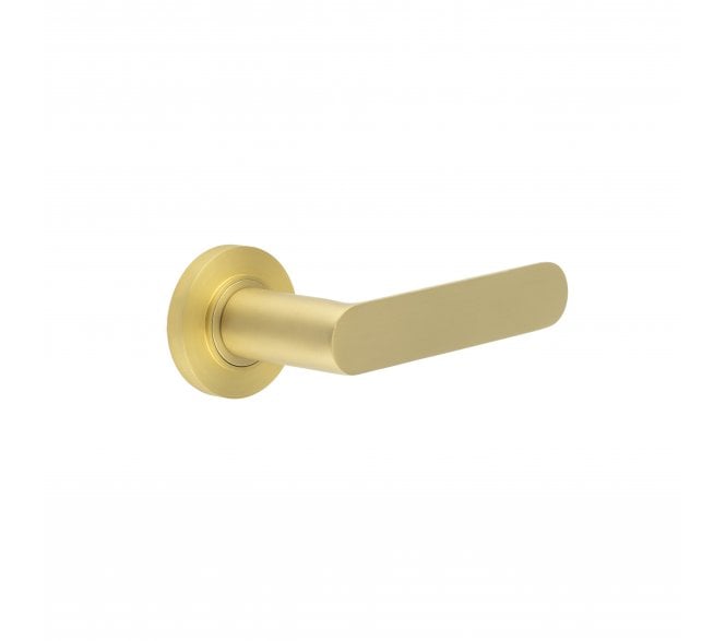 Burlington BUR25 Kensington Door Handle On Plain Rose - Satin Brass