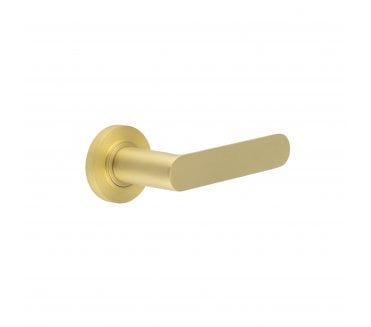 Burlington BUR25 Kensington Door Handle On Plain Rose - Satin Brass