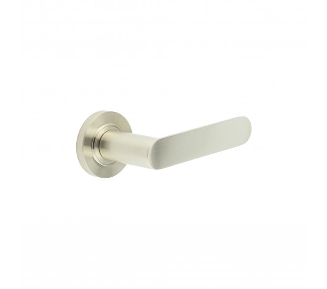 Burlington BUR25 Kensington Door Handle On Plain Rose - Satin Nickel