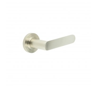 Burlington BUR25 Kensington Door Handle On Plain Rose - Satin Nickel