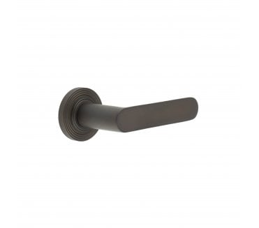 Burlington BUR25 Kensington Door Handle On Reeded Rose - Dark Bronze