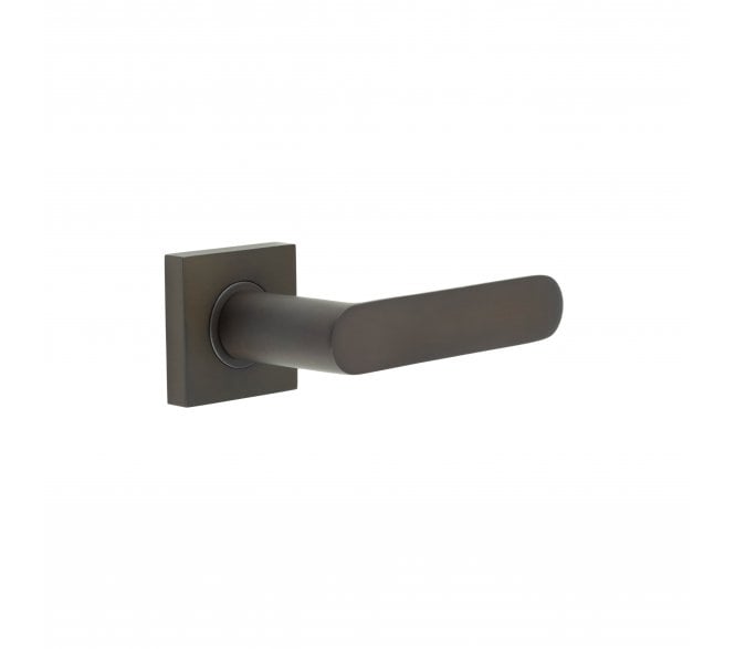 Burlington BUR25 Kensington Door Handle On Square Plain Rose - Dark Bronze