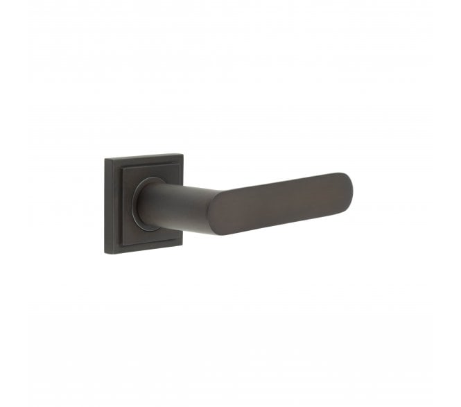Burlington BUR25 Kensington Door Handle On Square Stepped Rose - Dark Bronze