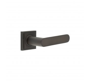 Burlington BUR25 Kensington Door Handle On Square Stepped Rose - Dark Bronze