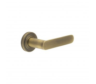 Burlington BUR25 Kensington Door Handle On Stepped Rose - Antique Brass