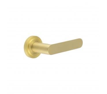 Burlington BUR25 Kensington Door Handle On Stepped Rose - Satin Brass