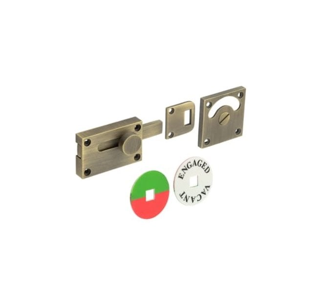 Burlington BUR2552 Bathroom Indicator Lock - Antique Brass
