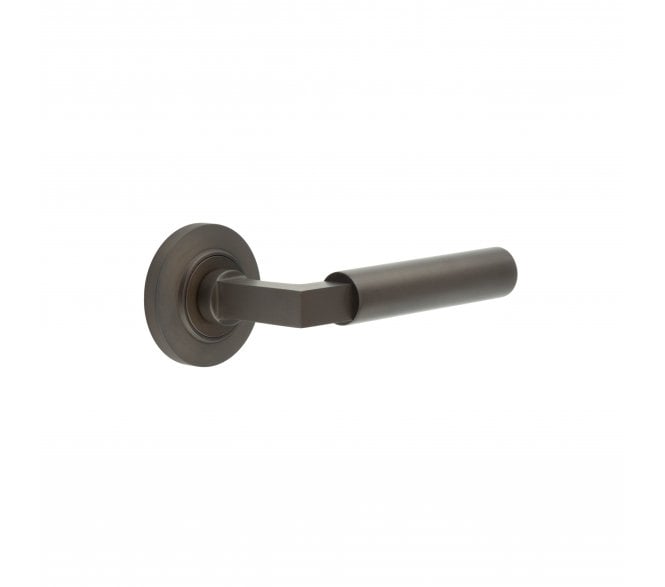 Burlington BUR30 Westminster Door Handle On Chamfered Rose - Dark Bronze