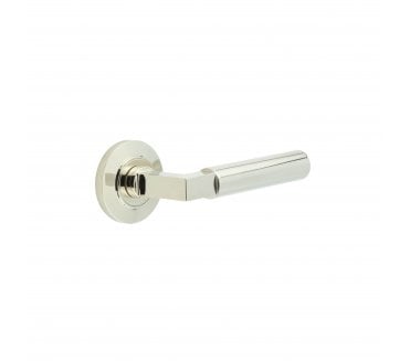 Burlington BUR30 Westminster Door Handle On Chamfered Rose - Polished Nickel
