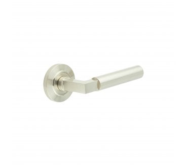 Burlington BUR30 Westminster Door Handle On Chamfered Rose - Satin Nickel