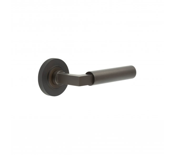 Burlington BUR30 Westminster Door Handle On Knurled Rose - Dark Bronze