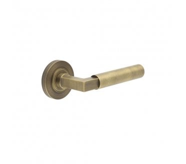 Burlington BUR30 Westminster Door Handle On Plain Rose - Antique Brass