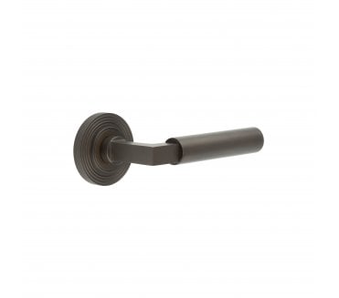 Burlington BUR30 Westminster Door Handle On Reeded Rose - Dark Bronze