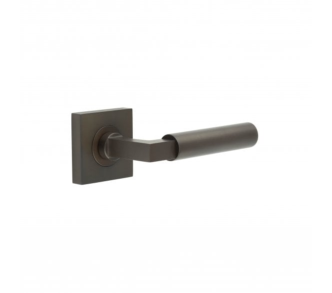 Burlington BUR30 Westminster Door Handle On Square Plain Rose - Dark Bronze