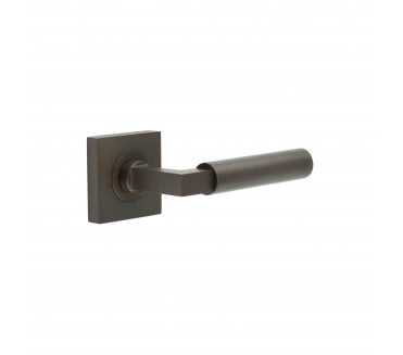 Burlington BUR30 Westminster Door Handle On Square Plain Rose - Dark Bronze