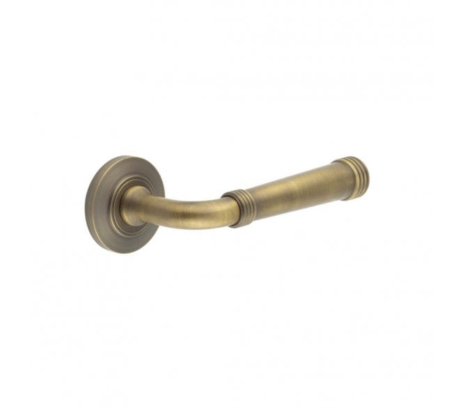 Burlington BUR35 Highgate Door Handle On Chamfered Rose - Antique Brass