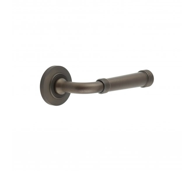 Burlington BUR35 Highgate Door Handle On Chamfered Rose - Dark Bronze