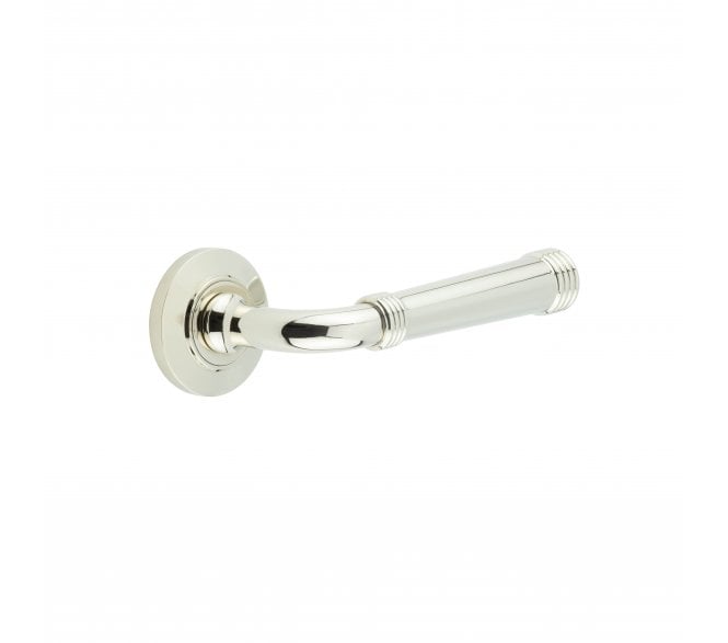 Burlington BUR35 Highgate Door Handle On Chamfered Rose - Polished Nickel