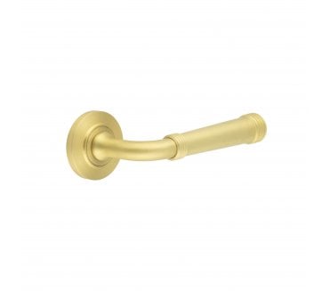 Burlington BUR35 Highgate Door Handle On Chamfered Rose - Satin Brass