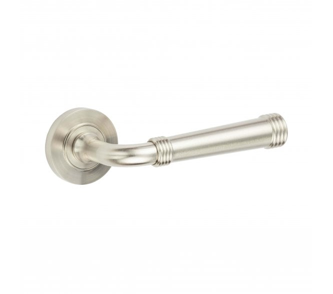 Burlington BUR35 Highgate Door Handle On Plain Rose - Satin Nickel