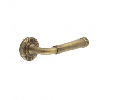 Burlington BUR35 Highgate Door Handle On Reeded Rose - Antique Brass