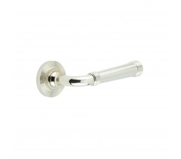 Burlington BUR35 Highgate Door Handle On Reeded Rose - Polished Nickel