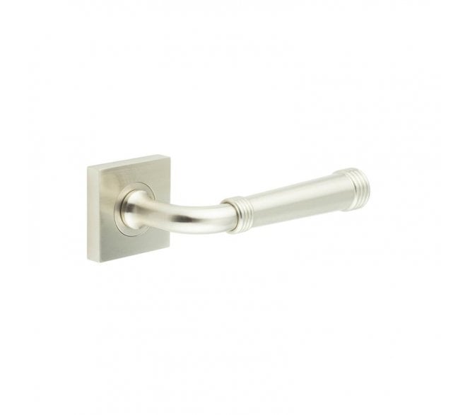 Burlington BUR35 Highgate Door Handle On Square Plain Rose - Satin Nickel