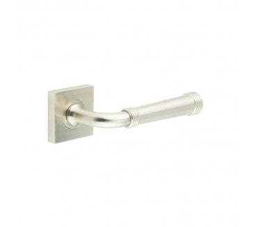 Burlington BUR35 Highgate Door Handle On Square Plain Rose - Satin Nickel