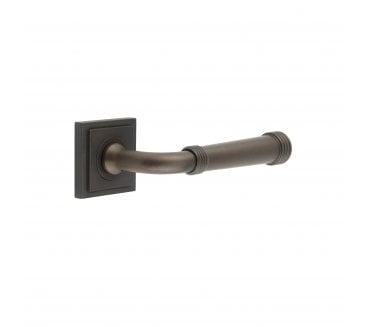 Burlington BUR35 Highgate Door Handle On Square Stepped Rose - Dark Bronze