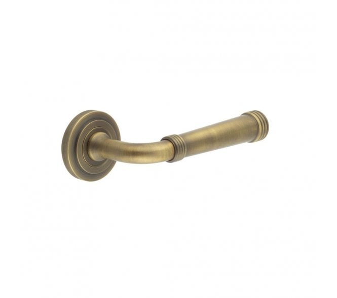 Burlington BUR35 Highgate Door Handle On Stepped Rose - Antique Brass