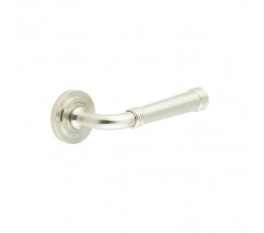 Burlington BUR35 Highgate Door Handle On Stepped Rose - Satin Nickel