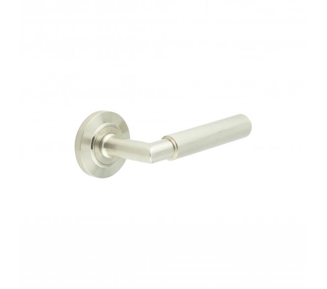 Burlington BUR40 Piccadilly Door Handle On Chamfered Rose - Satin Nickel