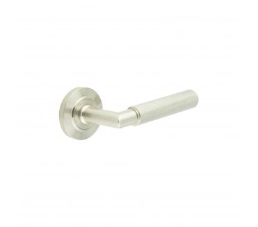 Burlington BUR40 Piccadilly Door Handle On Chamfered Rose - Satin Nickel