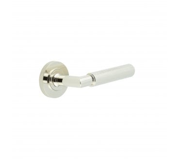 Burlington BUR40 Piccadilly Door Handle On Knurled Rose - Polished Nickel