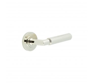 Burlington BUR40 Piccadilly Door Handle On Plain Rose - Polished Nickel