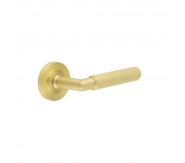 Burlington BUR40 Piccadilly Door Handle On Plain Rose - Satin Brass