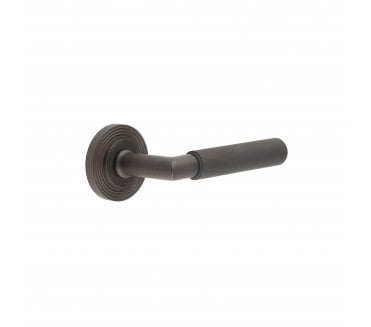 Burlington BUR40 Piccadilly Door Handle On Reeded Rose - Dark Bronze