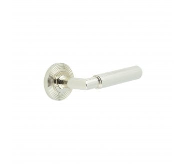 Burlington BUR40 Piccadilly Door Handle On Reeded Rose - Polished Nickel