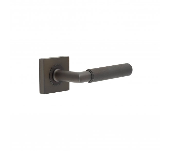 Burlington BUR40 Piccadilly Door Handle On Square Plain Rose - Dark Bronze
