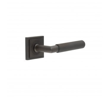 Burlington BUR40 Piccadilly Door Handle On Square Stepped Rose - Dark Bronze